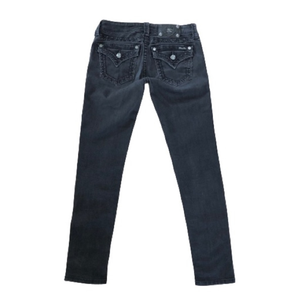 ⭐️Miss Me⭐️Skinny Black Wash Denim Jeans Women’s Size 27 Flap Back Pockets Jeans